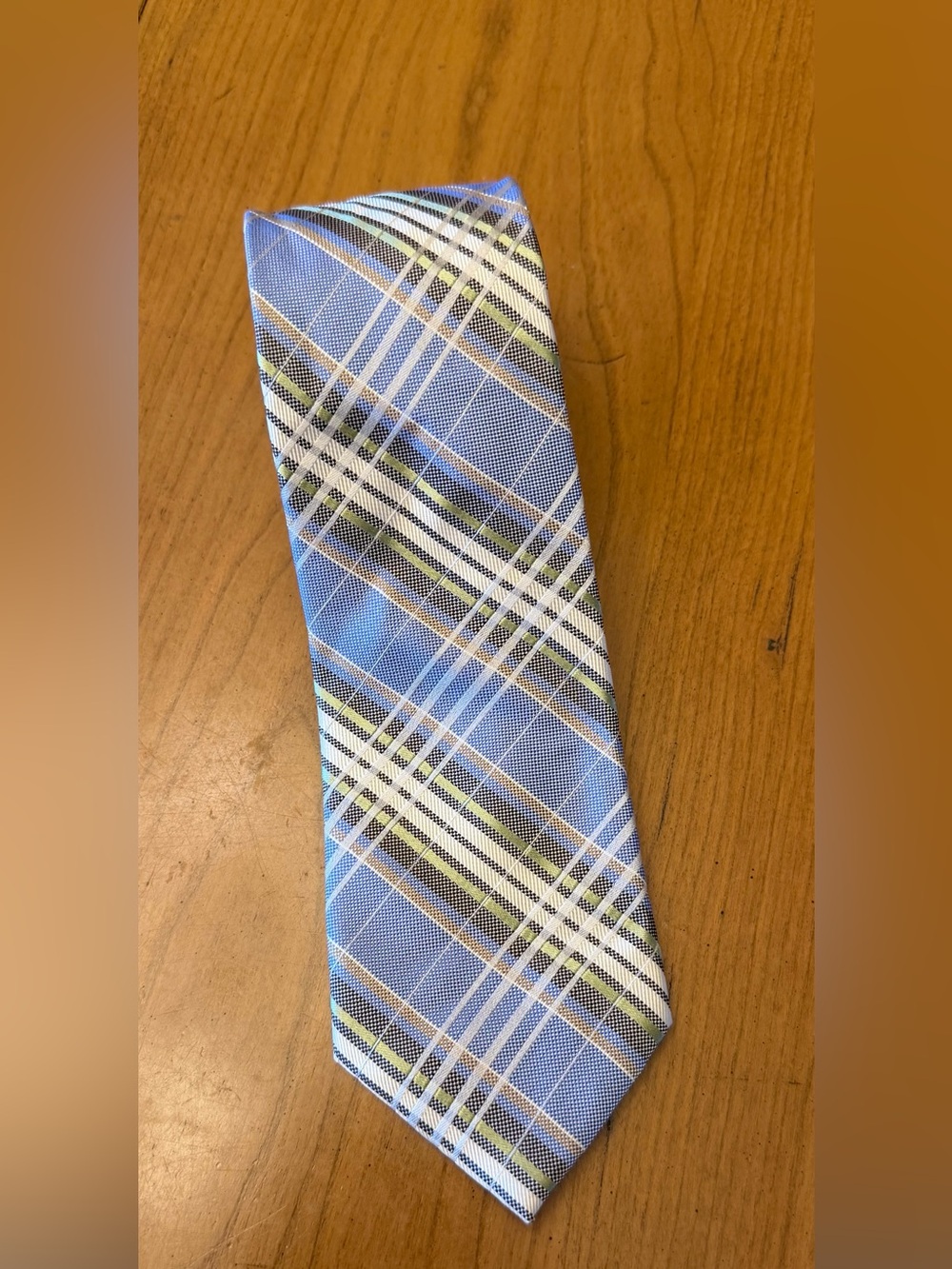An Original Penguin Plaid Silk Necktie | Vintage Mod 60s Retro Ivy League Preppy